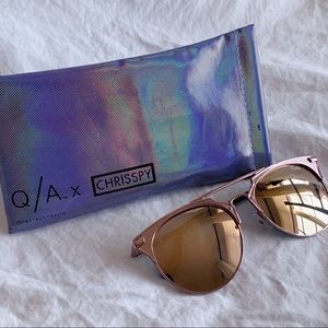 QuayxChrisspy Gemini Rose Gold Mirrored Sunglasses